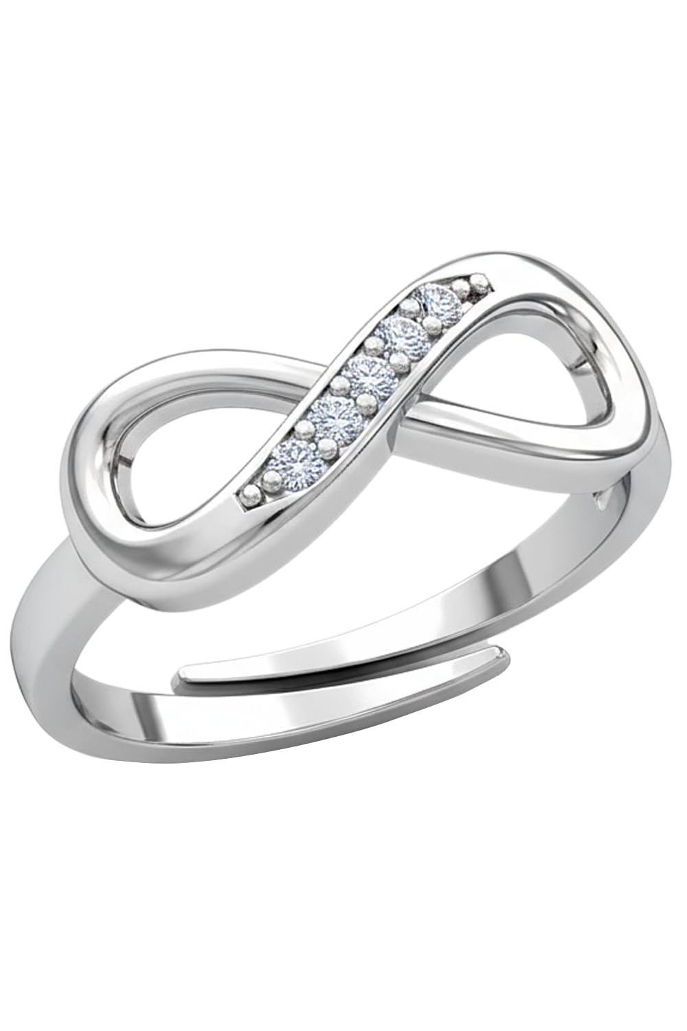 Pure 925 Sterling Silver Rings for Women, Infinity Style Ladies Anguthi - Ring for Girlfriend, Infinity Ring for Women Silver Rings for Girls - Adjustable Size