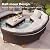 PHI VILLA 3-Piece Wicker Patio Furniture Set, Outdoor Curved Sectional Sofa Conversation Set with Cushions, Half-Moon Modular Couch for Garden, Deck, Backyard, Beige
