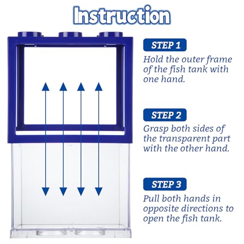 Image of QTLCOHD 4 Pack Small Betta Fish Tank, 0.6 Gallon Mini Aquarium Tank | Blue Stackable Fish Bowl, Acrylic Tiny Cube Tank for Beta Fish Sea Monkeys Shrimp Snails