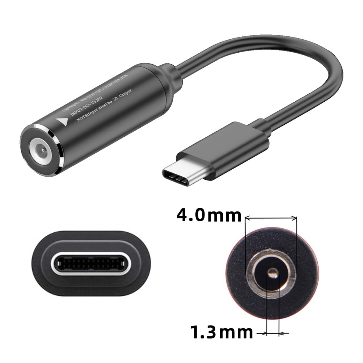 Amazon.co.jp: CYケーブルDC 20 Vジャック4.0 x 1.3 mm入力USB-C Type