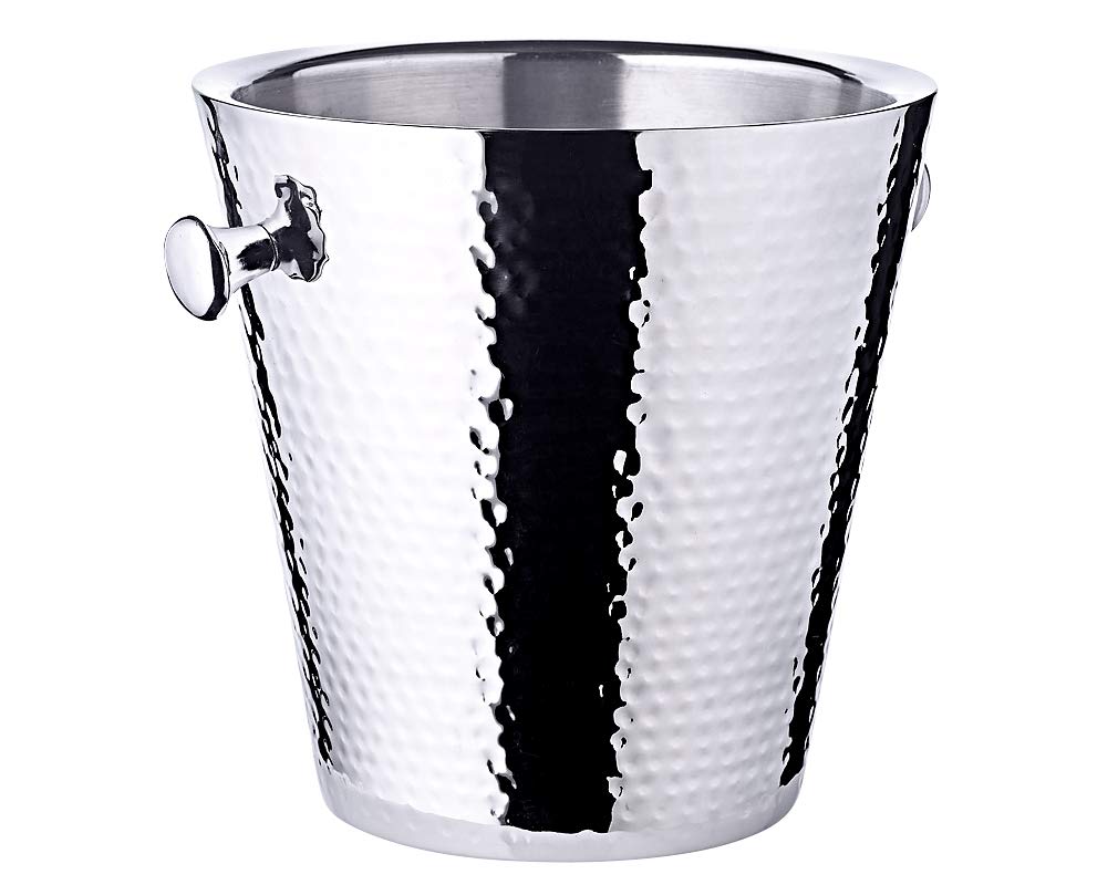 CADO HOME 10,5 litri Secchiello per champagne spumante bottiglie »St. Moritz«, martellato all'interno, diametro 43 cm, a doppia parete per una migliore capacità isolante