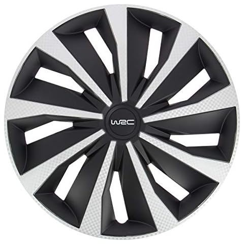 Juego de 4 tapacubos WRC bicolor 15 pulgadas estilo carbono Cover