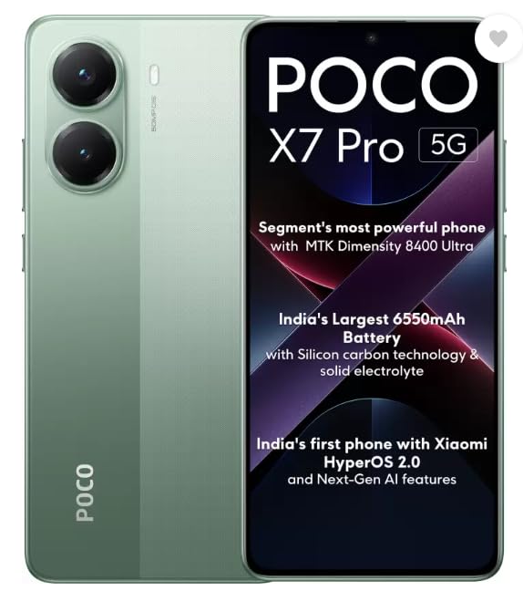 POCO X7 Pro, Nebula Green (12GB, 256GB) : Amazon.in: Electronics