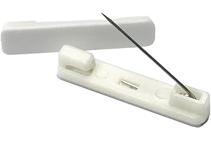 100 White Safety Pin Badge Holders with Self-Adhesive Backings