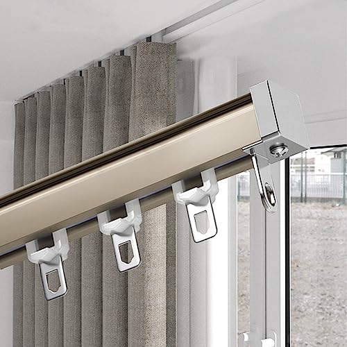 Riel de cortina de aleación de aluminio resistente para divisor de habitación, techo o pared, 2.0, 2.5 mm de grosor de pared, silencioso, flexible, para colgar cortinas pesadas fácilmente