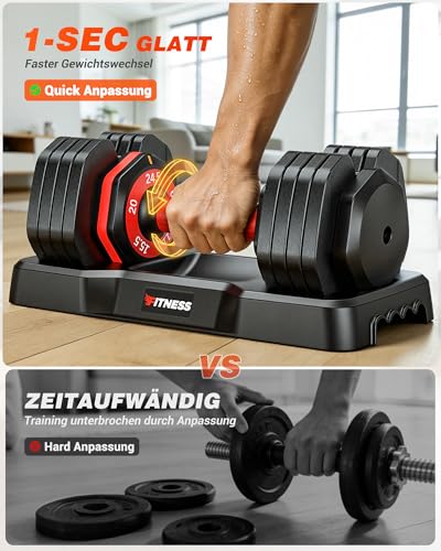 Image of Rendpas Adjustable Dumbbells Set of 2, 5-in-1 /10-in-1 /16-in-1 Quick-Lock Hand Weights 25 /55 /80 lbs Pair, Anti-Slip Handle Free Weights Set for Home Gym Strength Training for Men Women