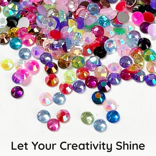 Image of 50000Pcs Resin Rhinestones for Bedazzling Kit, 48 Color 3mm Flatback Gems for Crafting Diamond Art with Jewelry Glue & Tools for Nail Book Painting