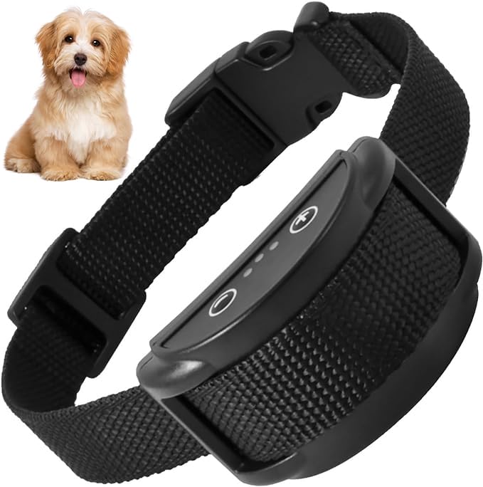 Dog Automatic Stop Barking Collar, Rechargeable Training Collar with 2 Modes of Buzzing and Static Electricity, IP65 Waterproof, Suitable for Small and Medium-Sized Dogs as an Anti Disturbance Tool