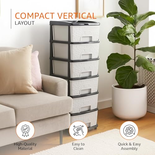 Image of 6XL Plastic Modular Drawer System for Home, Office, Hospital, Parlor, School, Doctors, Home and Kids, Product Dimension When assembeled