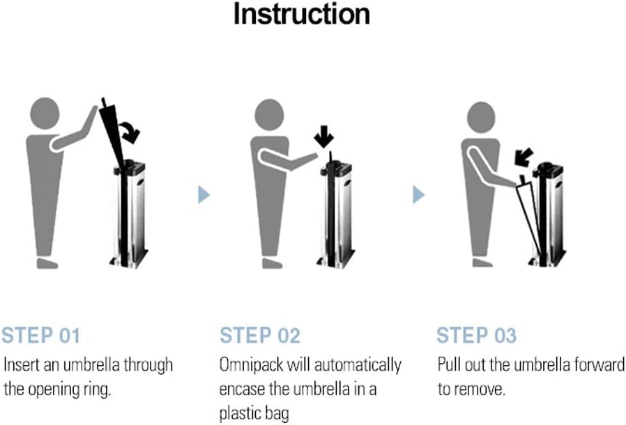 Automatic Wet Umbrella Wrapper Packing Machine, Bags Dispenser Holder, Double Slots, EGI Special Color Coating, 200 Long Bags and 200 Short Bags Included (Pearl Grey)