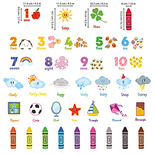 DECOWALL DS9-8056 Numbers Crayons Weather and Shape miniatura 6