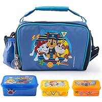 p:os PAW Patrol Kühltasche Klein Kinder 1,7 L - Mini-Kühlbox inkl. 3x Brotdose - Perfekt für Unterwegs, Strand, Kindergarten oder Schule, Blau