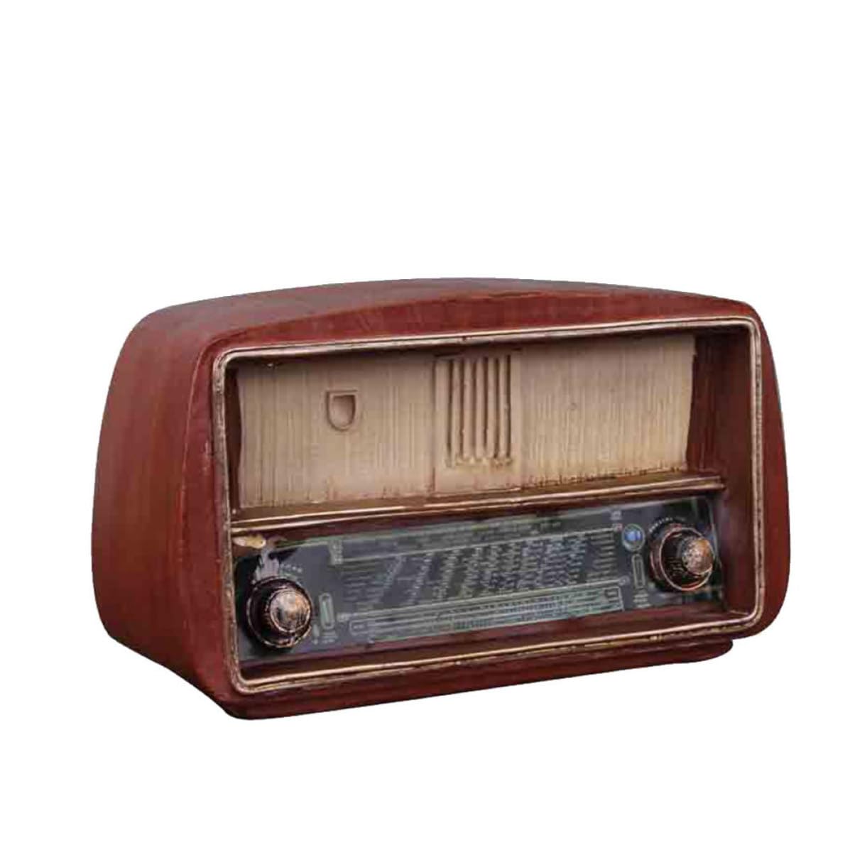 Radio retro de resina marrón HAPINARY adorno vintage para mesa de hogar