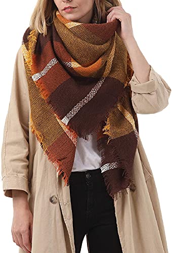 Rotfuchs Strickschal Merinowolle - Braun Bunt Gestreift 190cm