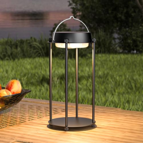 BSgifts Faroles solares impermeables para exteriores, luces solares colgantes LED para exteriores, 3 modos de color regulables, linterna recargable con energía solar para jardín, patio, porche, patio