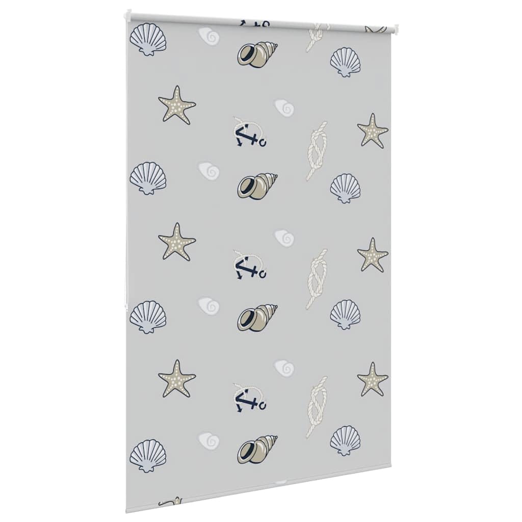 Store Enrouleur de Douche en PEVA 160x240 cm Largeur Tissu 156 cm avec Motif étoile de mer, Montage Plafond ou Mur, sécurité Enfants, Occultation et intimité pour Salle de Bain