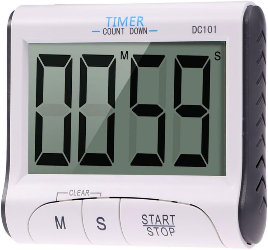 Kitchen Timer Large LCD Display Loud Alarm and Magnetic Back for Cooking Timed Games and Activity Reminders Battery Not Included