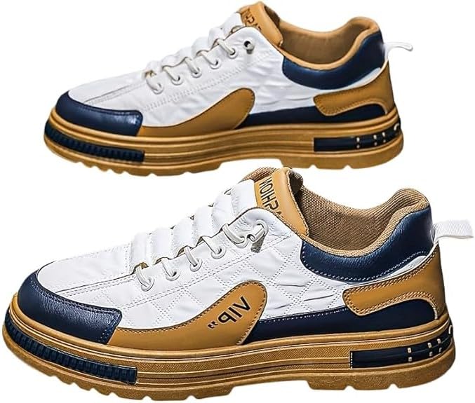 Men's Style Slip-on Shoes,Comfortable and Casual Thick Bottom Lace-up Sneakers,Suitable for Outdoor Activities