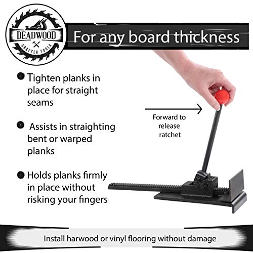 DCT Universal Ratcheting Hardwood Plank Jack - Laminate Vinyl Flooring Tools Installation Wood Floor Jack Install Tool