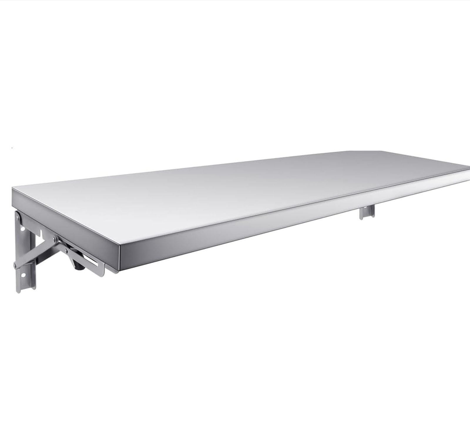 Étagère murale inox pliante 100 x 25 cm pour buanderie et bureau