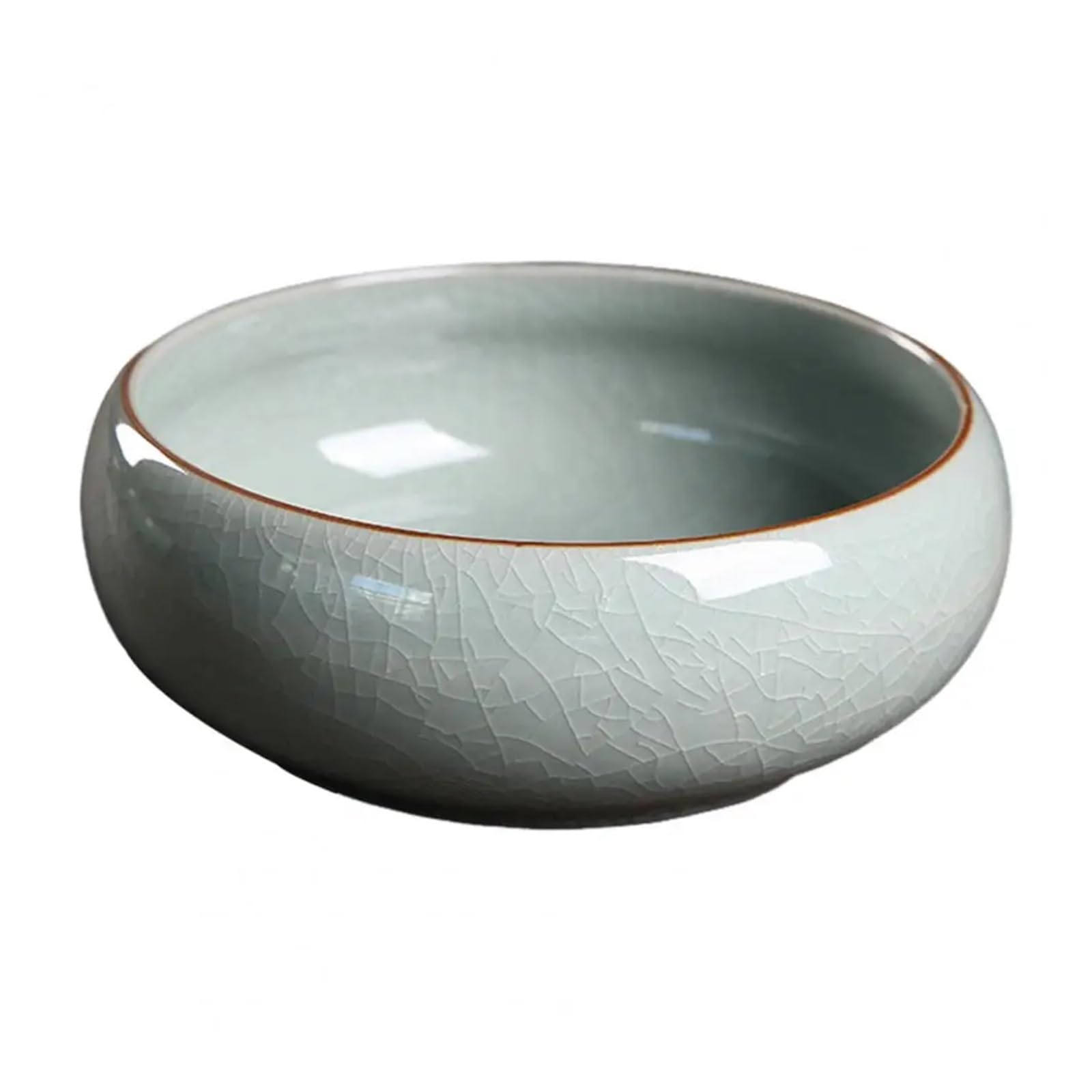 LUYSGBXR Lotus Bowl Plant Pot Leak-proof Ceramic Flower Pot Lotus Bowl Planter for Plants Retro Holder Caliber Glaze(Cyan)