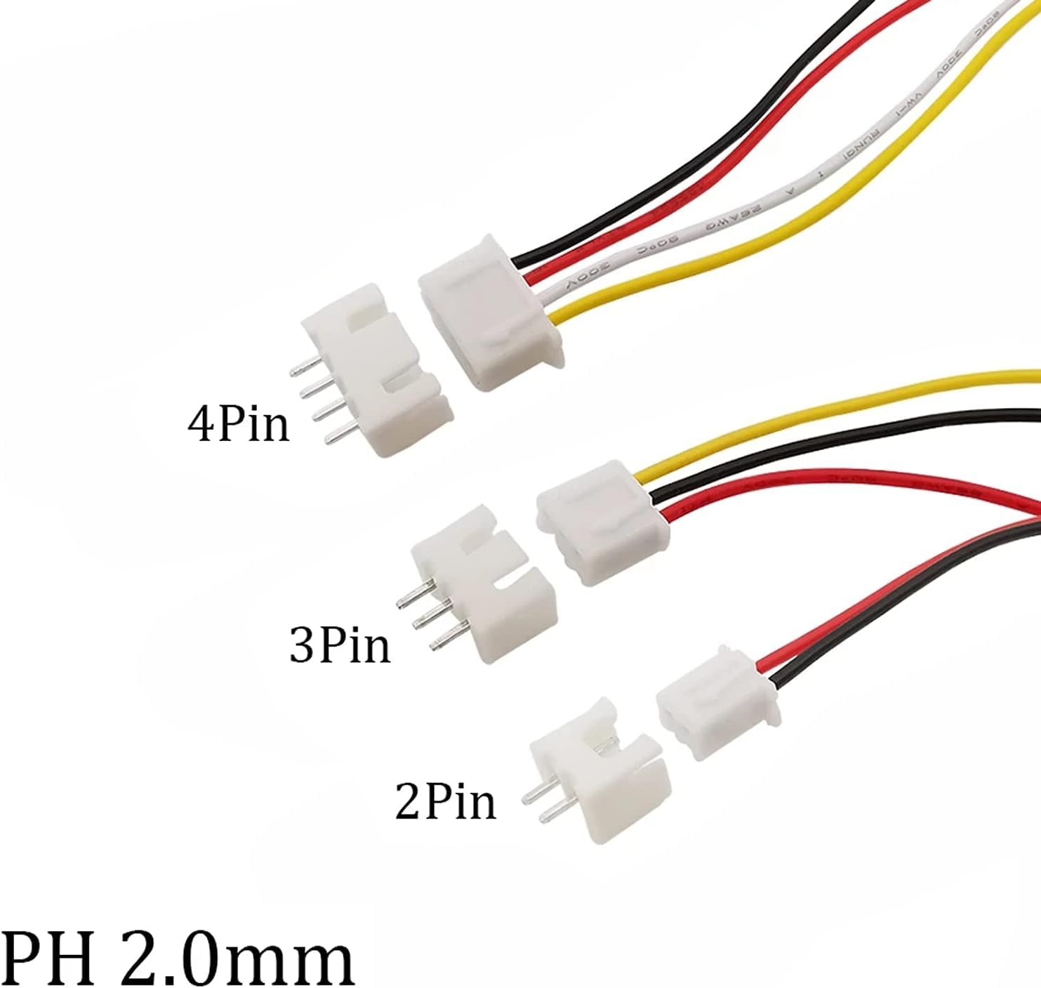 PENGLIN 450Pcs 2.0mm JST-PH Connector Kit with 2.0mm Female Pin Header 2/3/4 Pin Housing Connector Adapter Plug Terminal Kit - Image 2