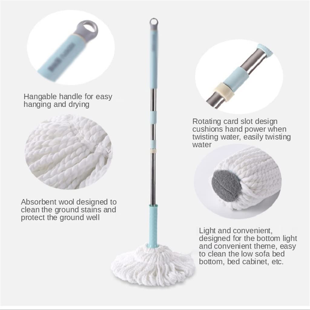 Mop Wash Floor Lazy Kitchen Wring Spin Home Help Self Wet Hand Free Window Cleaner Round