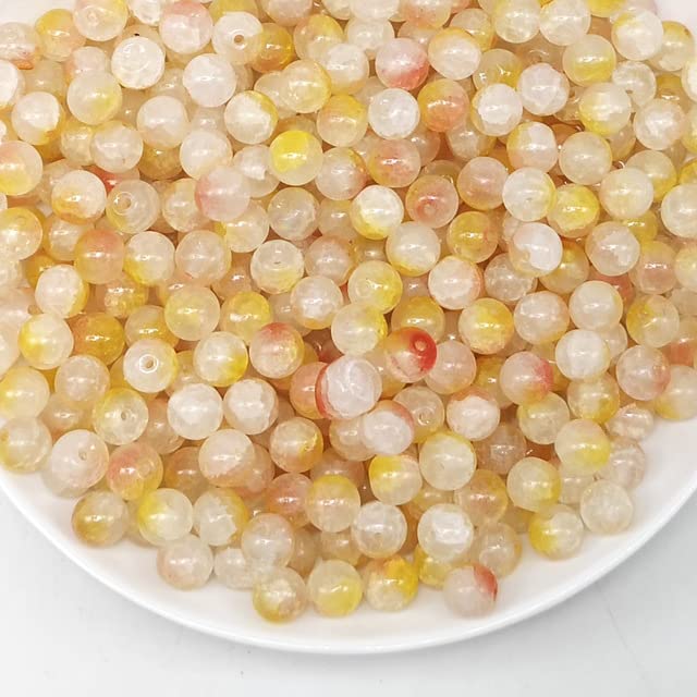 ТоуAE - 50pcs 8mm DIY Glass Loose веаԀѕ Bi-color Glass Broken веаԀ Handmade Bracelet Necklace Beaded Jewelry Accessories Children's Тоуs (50pcs bag G)