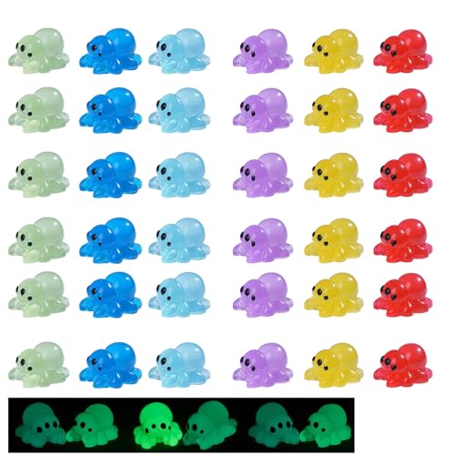 Djenpinex Luminous Mini Resin Animal 36 Pcs Spider Figurines- Glow in The Dark Tiny Animals for...