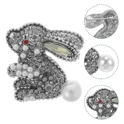 Broche de luxe en strass géométriques et finitions argentées - 6