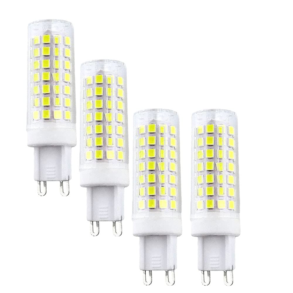 Paquete de 4 bombillas LED G9 de 9 W, 90 W, equivalentes a halógenos, 900 lm, bombillas de ahorro de energía, no regulables, blanco frío, 6000 K, casquillo G9, lámpara LED para CA 220 240 V