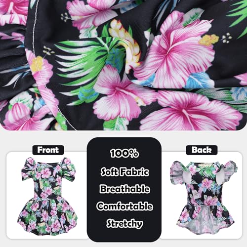 Image of CuteBone Frilly Dog Dress Princess Puppy Birthday Dresses with Ruffled Sleeves Cat Clothes Outfit for Small Dogs Girl Pet Apparel