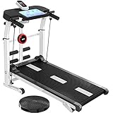 Ouumeis Haushalt kleine Faltbare mechanische Laufbänder mit Kordelzug und verdrehter Taillenscheibe Höhenverstellbare LED-Anzeige Leise Fitnessgeräte Abnehmen Laufen Jogging Walking Maschine