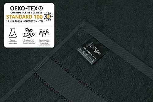 Fluffyn 100% Cotton Fancy Bath Towels -27" X 54" Inches Towels For Bathroom - Eco-Friendly, Super Soft, Highly Absorbent Bath Towels - Oeko-Tex Certified - (Grey, Bath Towels Set Of 4) #TOP7