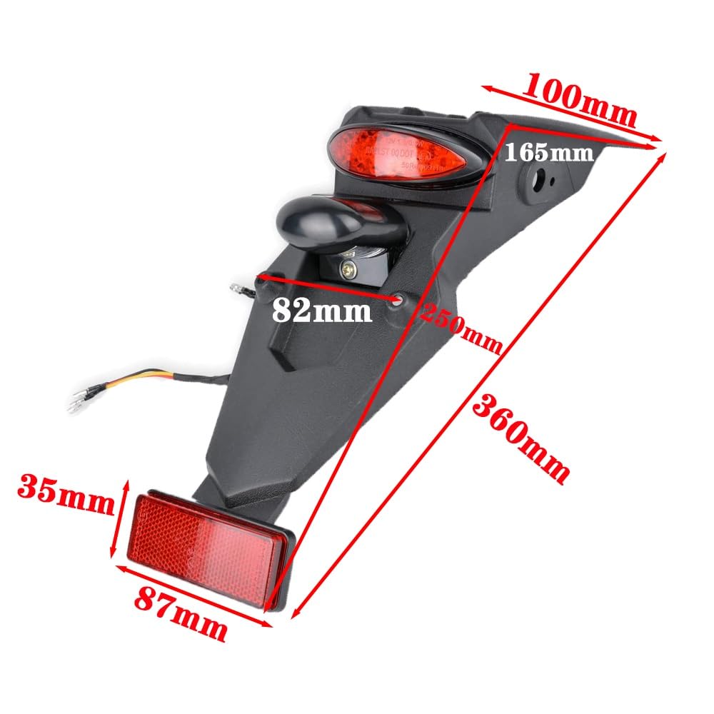 Moto protezione parafango Per Parafango Parafango Posteriore Universale Moto Con Fanale Posteriore A LED Parafango Fanale Posteriore Lampada Freno Moto fender