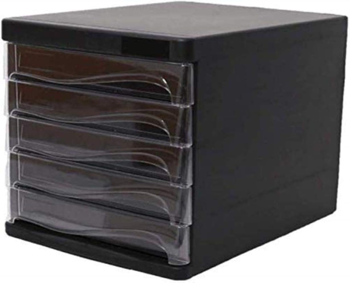 VUIKLCty Filing Cabinet Flatbed Office Desktop Cabinet 5 Drawer Stationery Box Office Receipt Data Cabinet Organizer Box