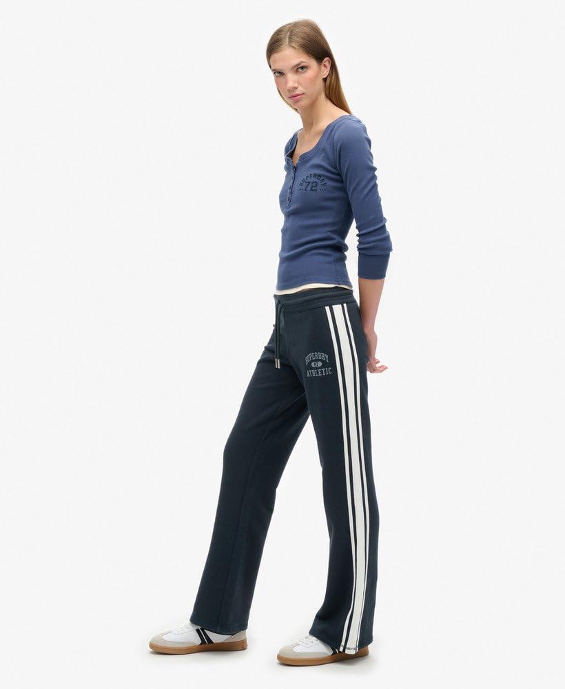 Superdry Damskie spodnie do biegania Athletic Essentials z paskami i zawinięciem