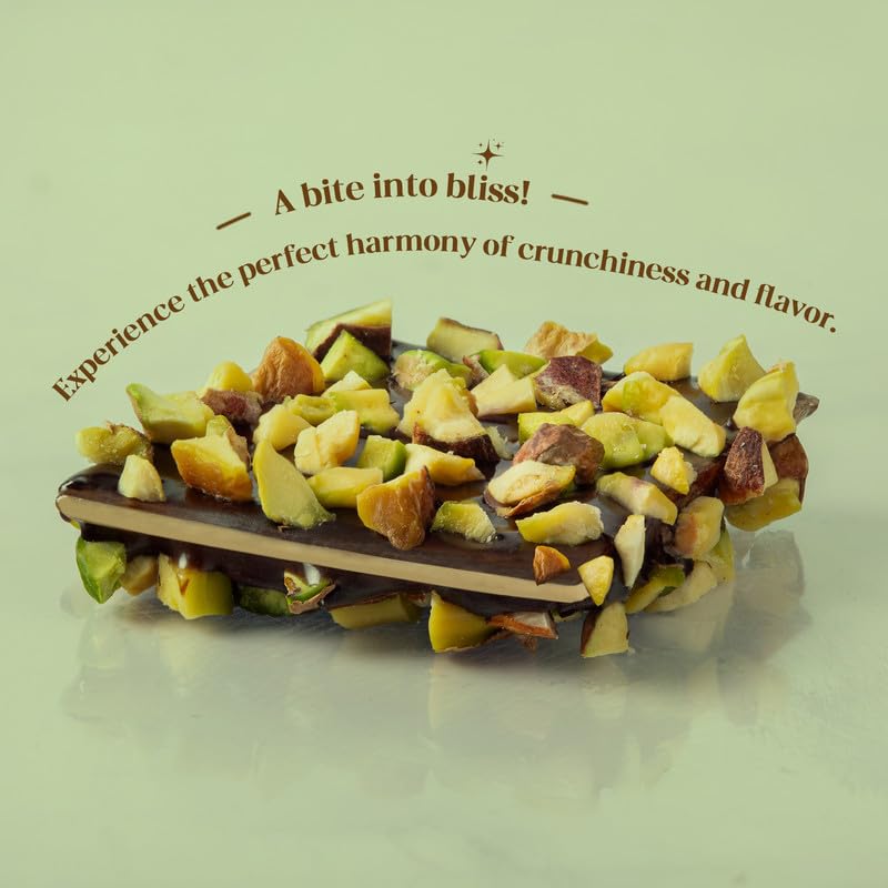 Image of Cacao Springs Premium Pistachio Praline Brittle Gift Box, Premium Choco & Nut Delicacy Treats, Great for Snacking, Premium Gift Hamper for Christmas Gifts, 3 Pieces in Each Box, 2 Boxes, 84gm
