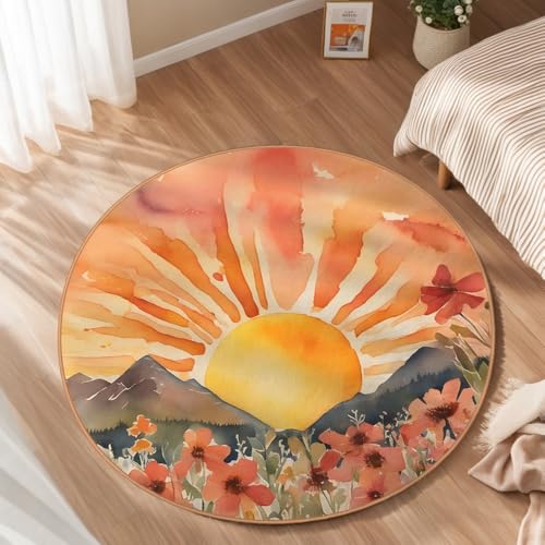 Tapete Redondo Boho Sun 4.3 Ft Lavable miniatura 3
