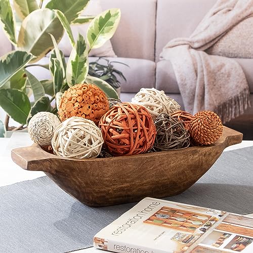 Image of ANDALUCA Large Decorative Vase Filler Bag with Orbs, Balls (Burnt Orange)