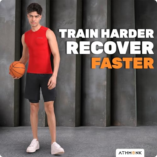 Image of Compression Vest Tank Body Shaper Without Sleeve for Men - Gym Shirt for Men Men Shapewear - Keep Dry Tight Skin Fit - Breathable Inner for Men Sports Wear Workout Gym Sports