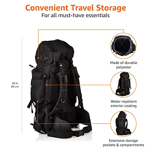 Image of AmazonBasics Internal Frame (Hardback) Hiking Backpack with Raincover