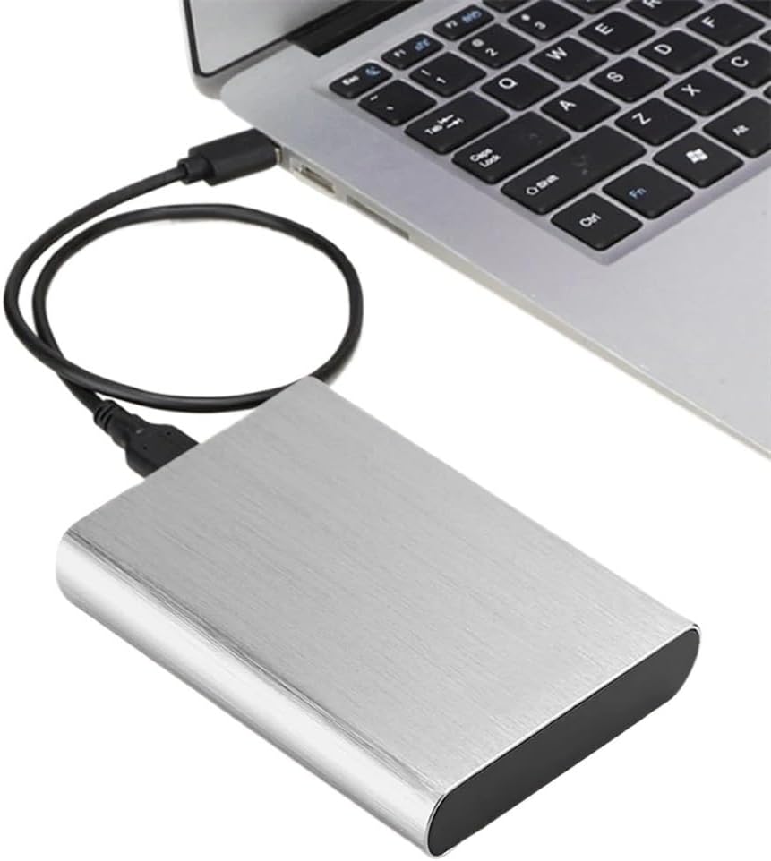 1TB Portable External Hard Drive USB 3.0 Compatible with Tablets and 2.5 Inch Devices Metal Plug and Play(Silver)