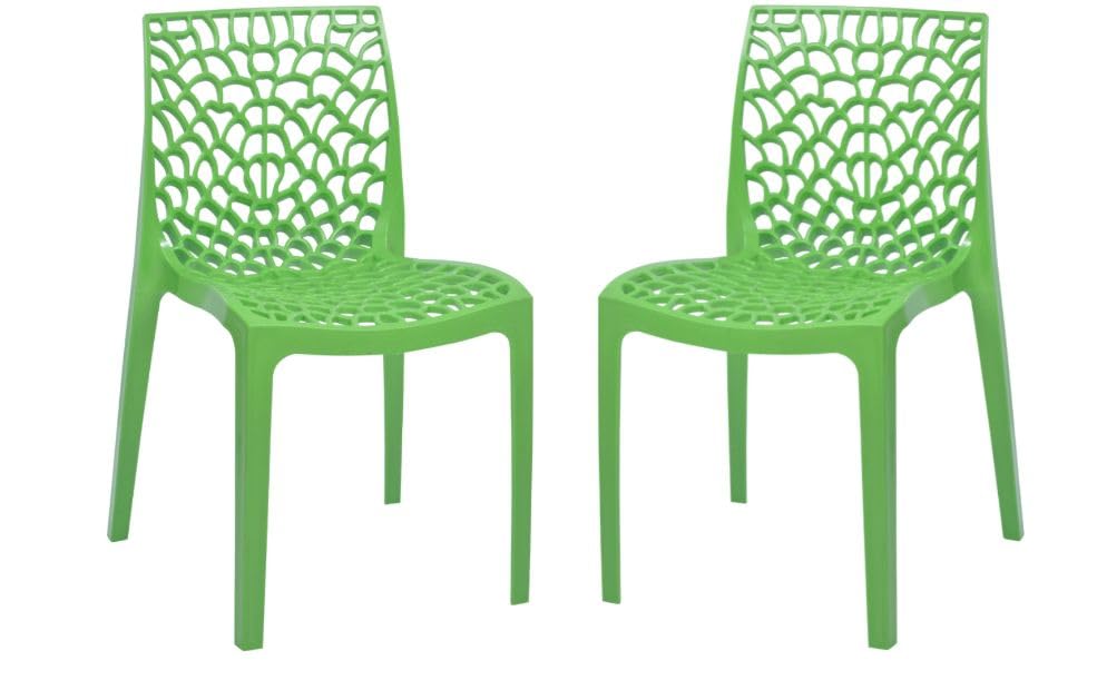 Image of ANMOL Web Dream P.Green Luxury Plastic Arm Chair for Home, Office, Living Room /Matte Finish Plastic Outdoor Chair /Patio Chairs for Balcony | Suitable for Indoor & Outdoor (P.Green, Set of 4 Chair)