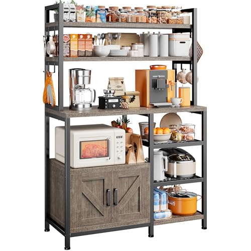 EnHomee Bakers Rack, 6 Tier Microwave Stand, Coffee Bar Organizer