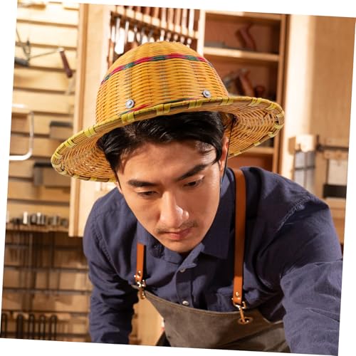 Chapeau de paille de construction en bambou style classique de qualité - 5
