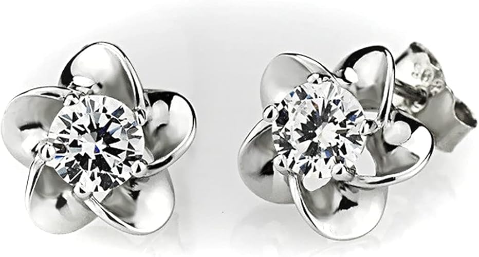 Amazon お花ピアス フラワーモチーフ ピアス 花 フラワーピアス 花ピアス フラワーアクセサリー クリスタルピアス 花のピアス スタッドピアス 花のアクセサリー レディース フェミニン アクセサリー カラー シルバー ピアス 通販