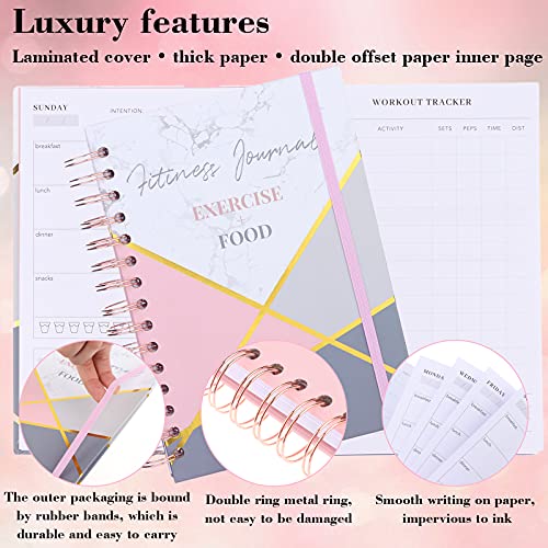 Fitness Journal Workout Planners Nutrition Planner with Diet & Calorie Tracker Daily Personal Health Tracker, 160 Pages(Pink) - Thumbnail 3