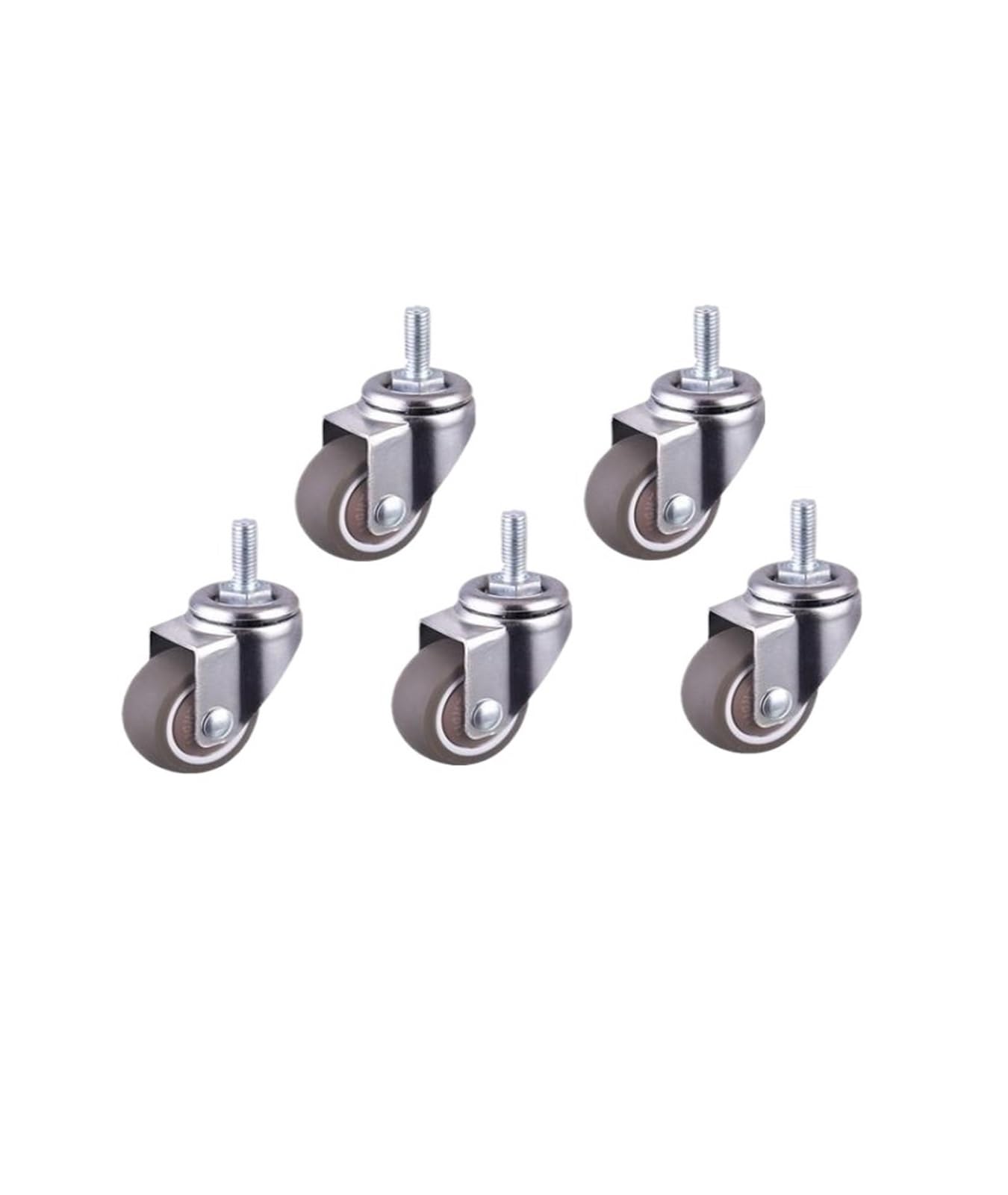 Mxxdmopd 5 Pcs 5 Pieces/Batch Casters 1. Inch Tpe Screw Caster Light Chrome Plated High-End Furniture Silent And Wear-Resistant