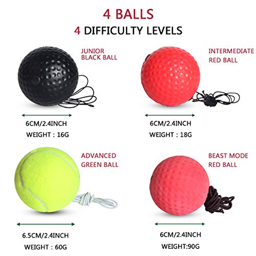 image for DOTSOG Boxing Reflex Ball Set,4 Difficulty Level Boxing Balls On Strin